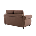 Canapé-lit convertible 2 places gris / marron / noir, avec ports USB