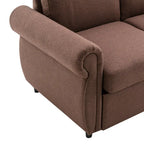 Canapé-lit convertible 2 places gris / marron / noir, avec ports USB