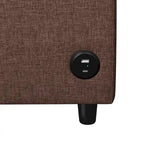 Canapé-lit convertible 2 places gris / marron / noir, avec ports USB