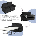 Canapé-lit convertible 2 places gris / marron / noir, avec ports USB