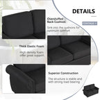 Canapé-lit convertible 2 places gris / marron / noir, avec ports USB