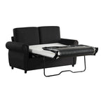 Canapé-lit convertible 2 places gris / marron / noir, avec ports USB