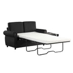 Canapé-lit convertible 2 places gris / marron / noir, avec ports USB