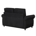 Canapé-lit convertible 2 places gris / marron / noir, avec ports USB