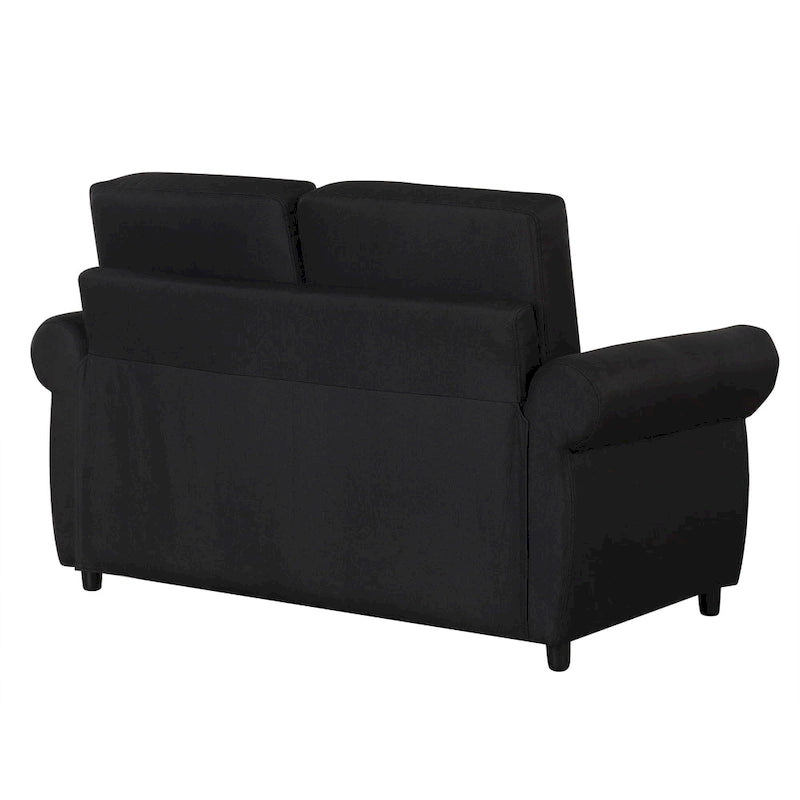 Canapé-lit convertible 2 places gris / marron / noir, avec ports USB