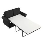Canapé-lit convertible 2 places gris / marron / noir, avec ports USB