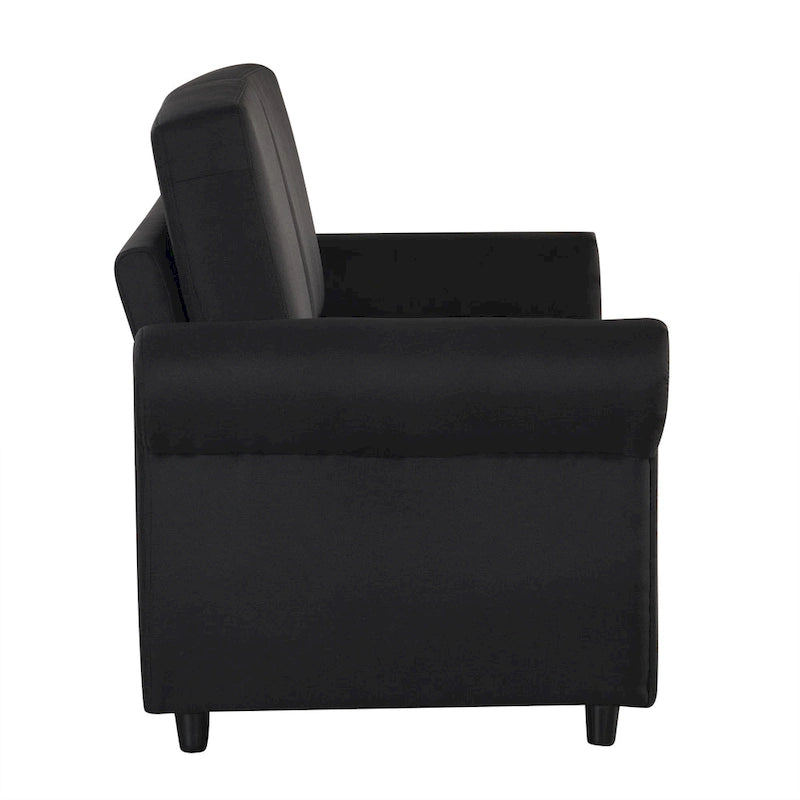Canapé-lit convertible 2 places gris / marron / noir, avec ports USB