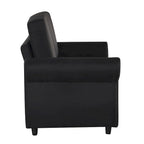 Canapé-lit convertible 2 places gris / marron / noir, avec ports USB