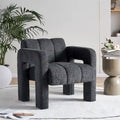 Fauteuil d'appoint en tissu bouclette gris foncé / orange / jaune / vert / beige / marine, style moderne, 1 personne