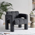Fauteuil d'appoint en tissu bouclette gris foncé / orange / jaune / vert / beige / marine, style moderne, 1 personne