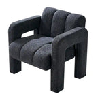 Fauteuil d'appoint en tissu bouclette gris foncé / orange / jaune / vert / beige / marine, style moderne, 1 personne