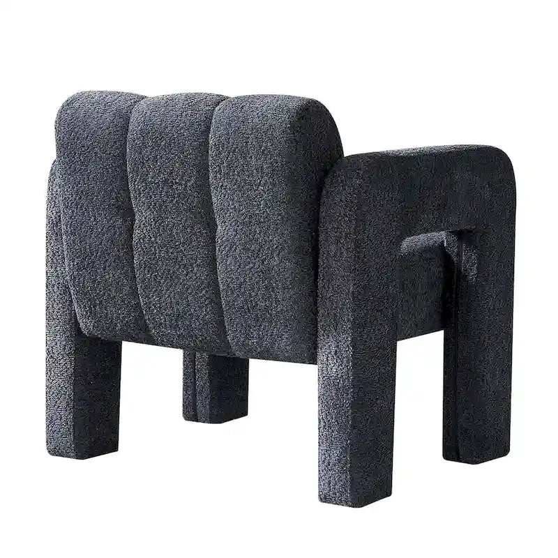 Fauteuil d'appoint en tissu bouclette gris foncé / orange / jaune / vert / beige / marine, style moderne, 1 personne