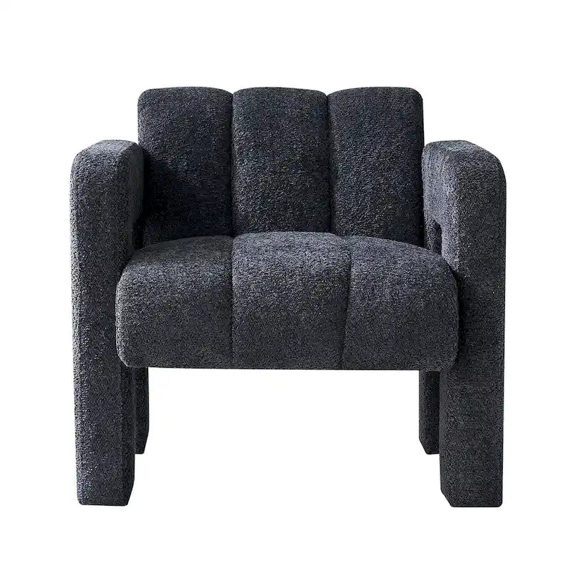 Fauteuil d'appoint en tissu bouclette gris foncé / orange / jaune / vert / beige / marine, style moderne, 1 personne