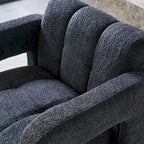 Fauteuil d'appoint en tissu bouclette gris foncé / orange / jaune / vert / beige / marine, style moderne, 1 personne