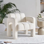 Fauteuil d'appoint en tissu bouclette gris foncé / orange / jaune / vert / beige / marine, style moderne, 1 personne