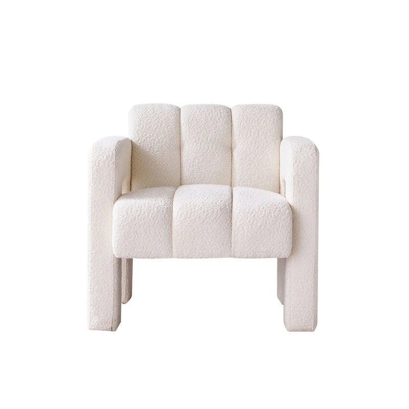 Fauteuil d'appoint en tissu bouclette gris foncé / orange / jaune / vert / beige / marine, style moderne, 1 personne