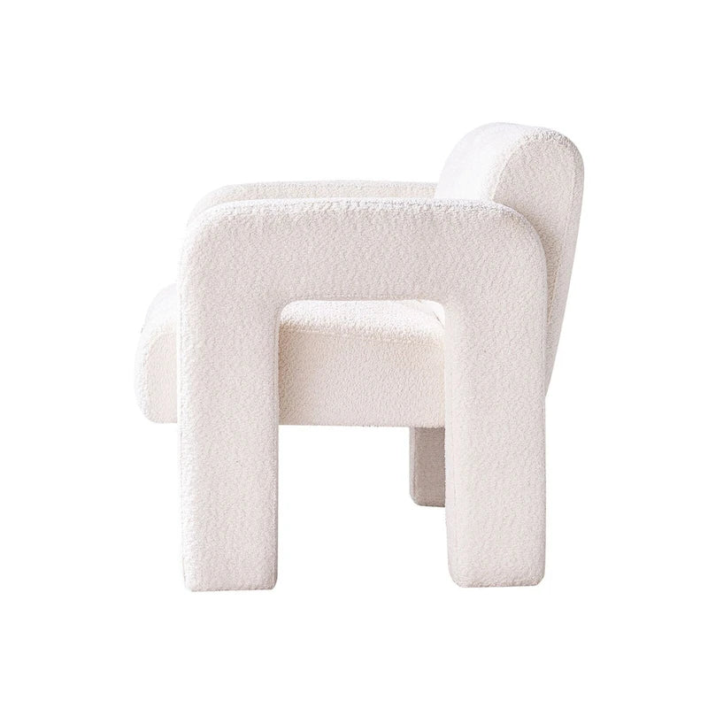 Fauteuil d'appoint en tissu bouclette gris foncé / orange / jaune / vert / beige / marine, style moderne, 1 personne
