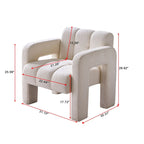 Fauteuil d'appoint en tissu bouclette gris foncé / orange / jaune / vert / beige / marine, style moderne, 1 personne