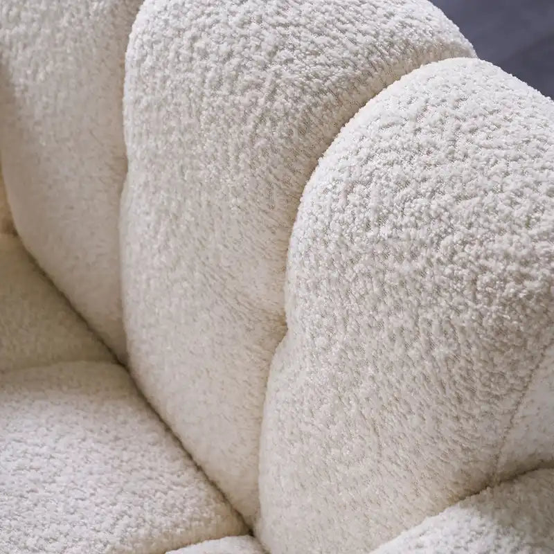 Fauteuil d'appoint en tissu bouclette gris foncé / orange / jaune / vert / beige / marine, style moderne, 1 personne