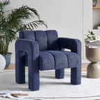 Fauteuil d'appoint en tissu bouclette gris foncé / orange / jaune / vert / beige / marine, style moderne, 1 personne