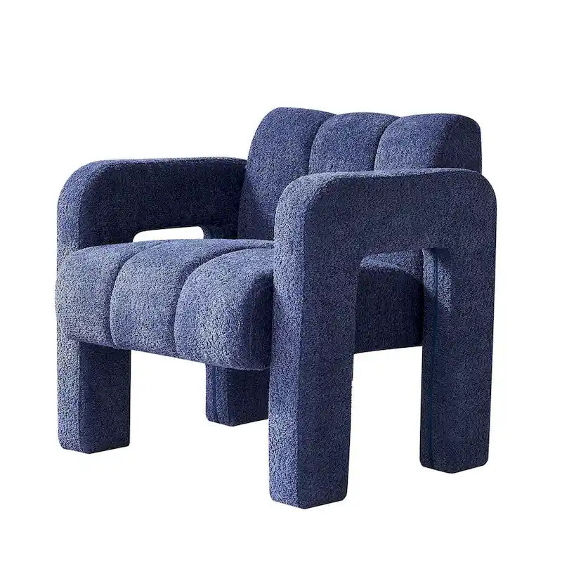 Fauteuil d'appoint en tissu bouclette gris foncé / orange / jaune / vert / beige / marine, style moderne, 1 personne