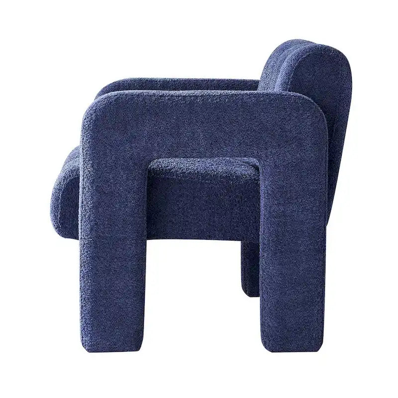 Fauteuil d'appoint en tissu bouclette gris foncé / orange / jaune / vert / beige / marine, style moderne, 1 personne