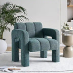 Fauteuil d'appoint en tissu bouclette gris foncé / orange / jaune / vert / beige / marine, style moderne, 1 personne