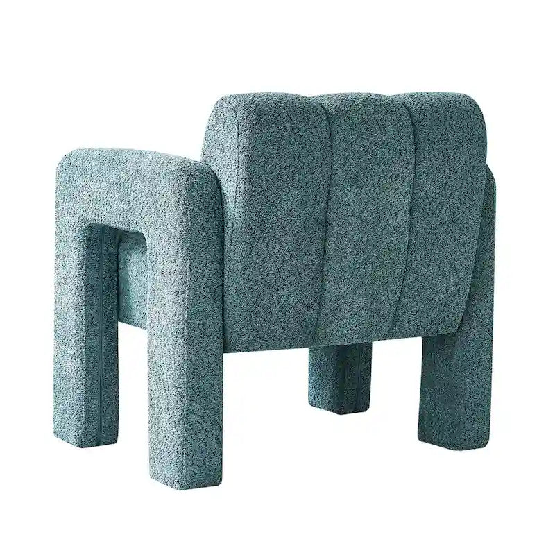 Fauteuil d'appoint en tissu bouclette gris foncé / orange / jaune / vert / beige / marine, style moderne, 1 personne