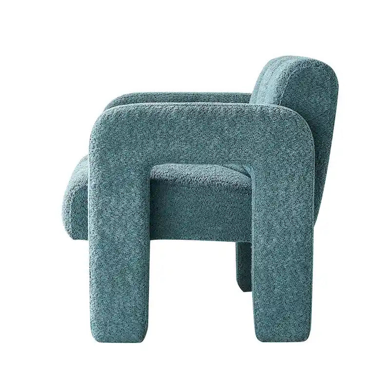 Fauteuil d'appoint en tissu bouclette gris foncé / orange / jaune / vert / beige / marine, style moderne, 1 personne
