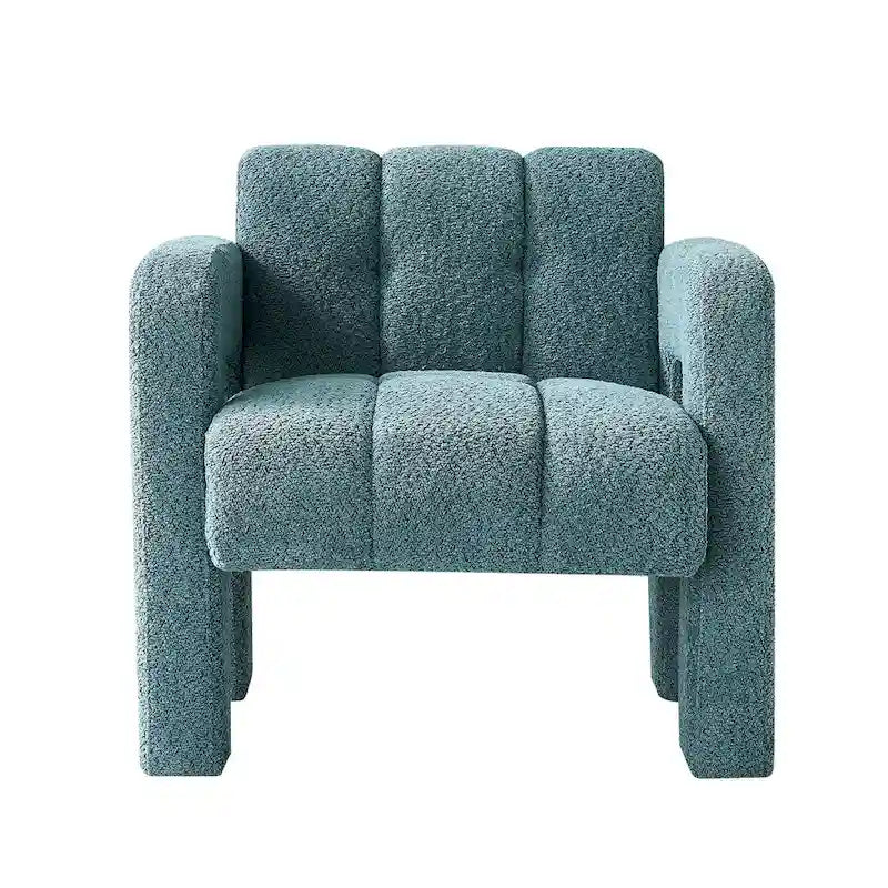 Fauteuil d'appoint en tissu bouclette gris foncé / orange / jaune / vert / beige / marine, style moderne, 1 personne