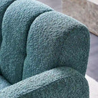 Fauteuil d'appoint en tissu bouclette gris foncé / orange / jaune / vert / beige / marine, style moderne, 1 personne