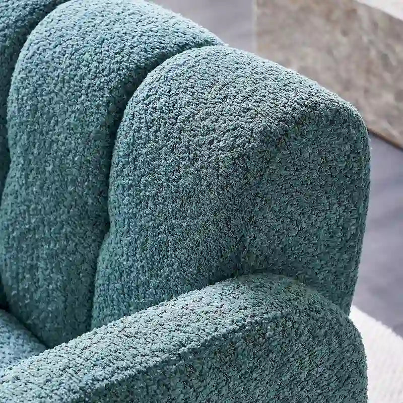 Fauteuil d'appoint en tissu bouclette gris foncé / orange / jaune / vert / beige / marine, style moderne, 1 personne