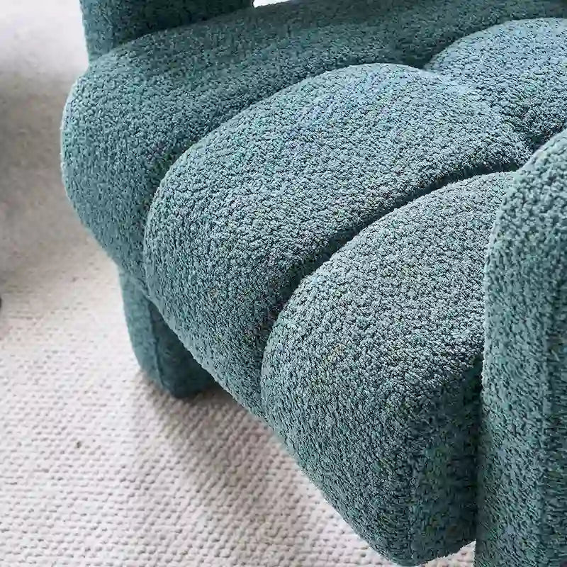 Fauteuil d'appoint en tissu bouclette gris foncé / orange / jaune / vert / beige / marine, style moderne, 1 personne