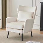 Fauteuil d'appoint à dossier haut en velours vert/violet/beige, simple