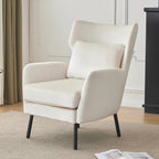 Fauteuil d'appoint à dossier haut en velours vert/violet/beige, simple