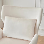 Fauteuil d'appoint à dossier haut en velours vert/violet/beige, simple