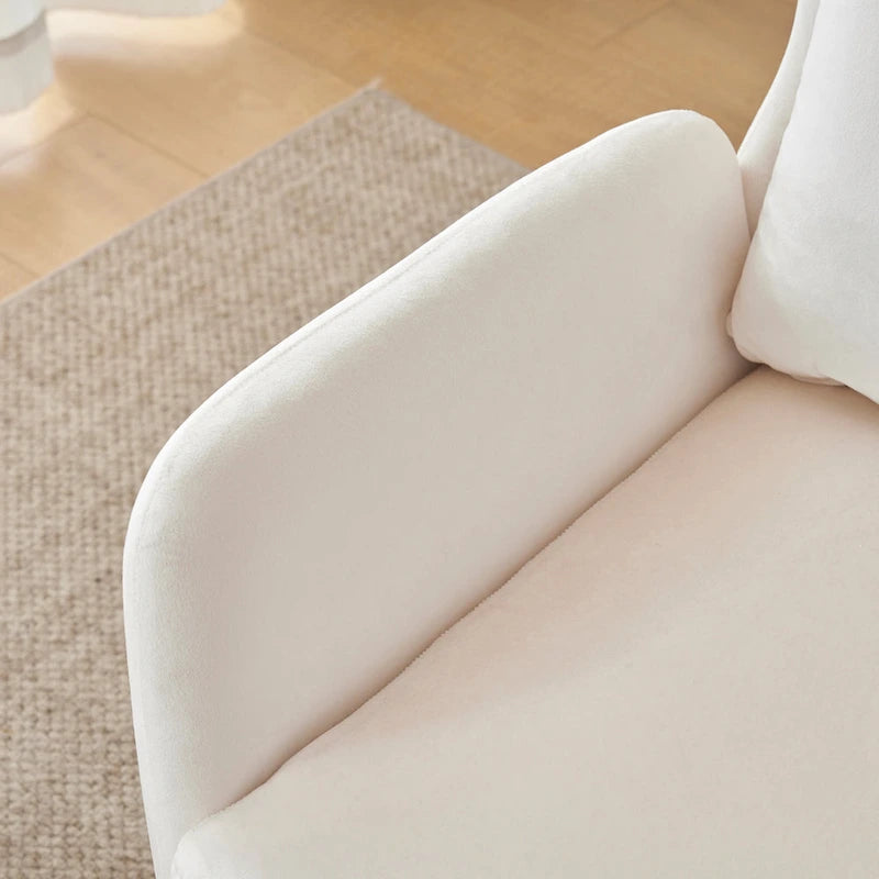 Fauteuil d'appoint à dossier haut en velours vert/violet/beige, simple