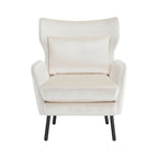 Fauteuil d'appoint à dossier haut en velours vert/violet/beige, simple