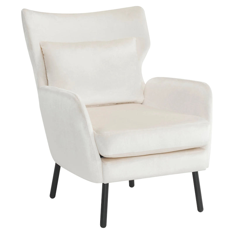 Fauteuil d'appoint à dossier haut en velours vert/violet/beige, simple