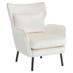 Fauteuil d'appoint à dossier haut en velours vert/violet/beige, simple