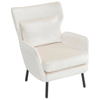 Fauteuil d'appoint à dossier haut en velours vert/violet/beige, simple