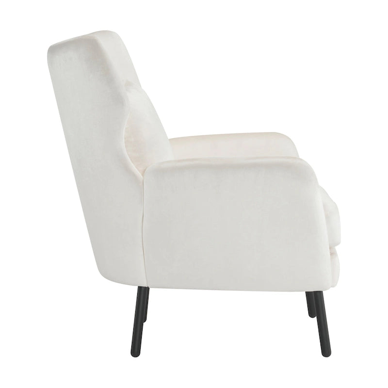 Fauteuil d'appoint à dossier haut en velours vert/violet/beige, simple