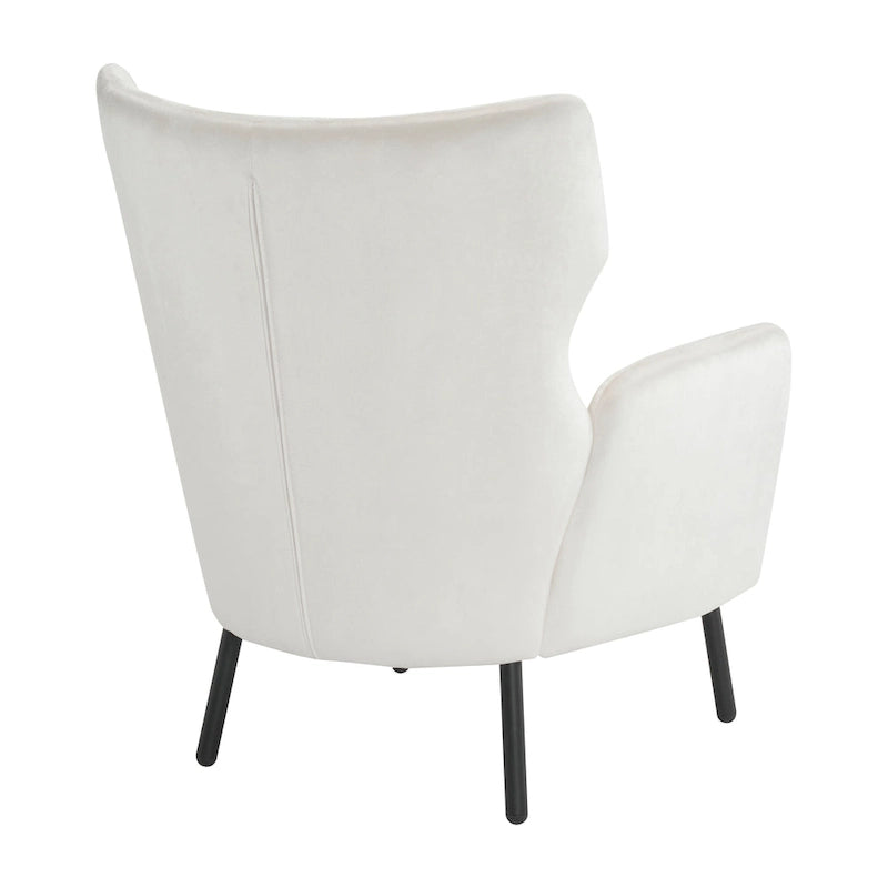 Fauteuil d'appoint à dossier haut en velours vert/violet/beige, simple