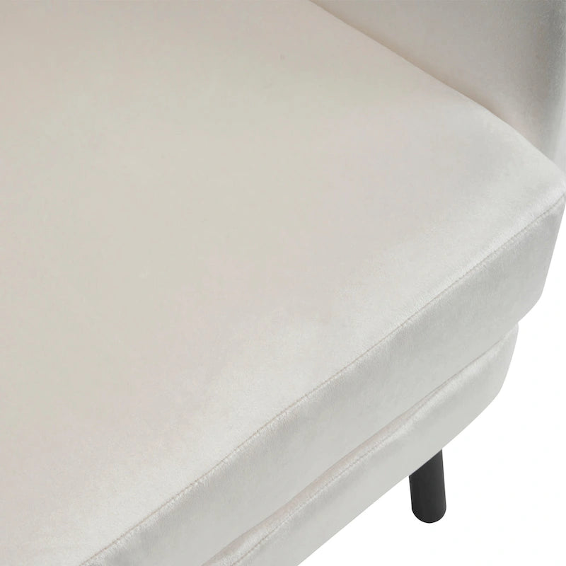 Fauteuil d'appoint à dossier haut en velours vert/violet/beige, simple