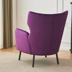 Fauteuil d'appoint à dossier haut en velours vert/violet/beige, simple