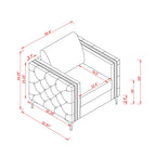 Fauteuil d'appoint capitonné en velours kaki, une place