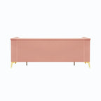 Canapé Chesterfield 3 places en velours gris clair / noir / beige / rose