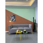 Canapé Chesterfield 3 places en velours gris clair / noir / beige / rose