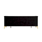 Canapé Chesterfield 3 places en velours gris clair / noir / beige / rose