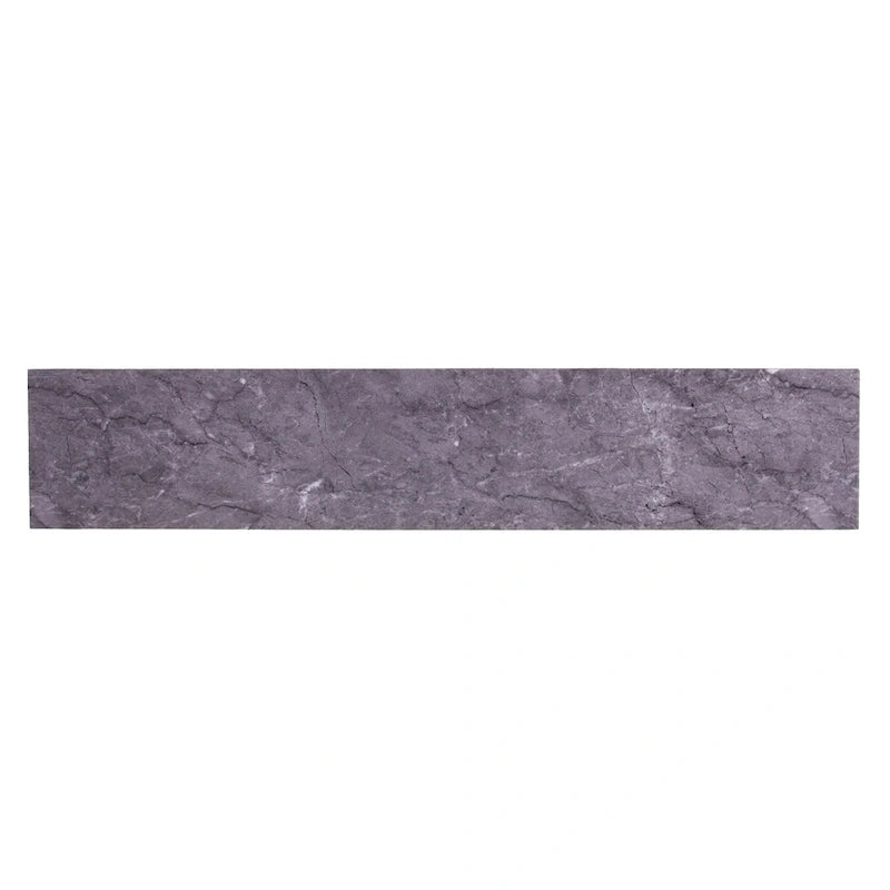 Console étroite en faux marbre noir/gris/beige — Base géométrique moderne en fer, assemblage par 1 personne